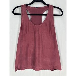 Harper Wilde Top Womens Small Red Silk Racerback Tank Lounge Sleepwear Maroon